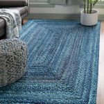Blue 5' 0 x 8' 0 Braided Chindi Rectangular Area Rug | Unique Loom