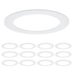 Maxxima 12 Pack 6 in. Goof Rings for Recessed Lights, Can or Canless Lighting Round Downlight Trim Ring, Outer Diameter 8.6 Inner Diameter 6.22,