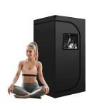 ZONEMEL Portable Sauna Tent Full Size One Person Home Spa Tent for Relaxation Detox Therapy (Steamer Not Included- Black 551'x315'x315')