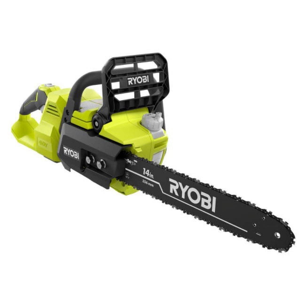 2285dbbf99a567e24134e259f43c3b379efa1f992aef87692dd8b1bc94e7e03e.jpg Ryobi 40V Brushless 14 in. Cordless Battery Chainsaw (Tool Only) - Image 1