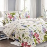 Jarson Floral Quilts Set Full/Queen size, 3pcs Lightweight Summer Bedspreads, Country Purple Flowers Bedding, Botanical Plant Reversible Coverlets
