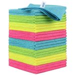 HOMEXCEL Microfiber Cleaning Cloths, 24 Pack Cleaning Towels for Kitchen, Lint Free, Scratch-Free, Highly Absorbent, and Reusable Cleaning Rags for