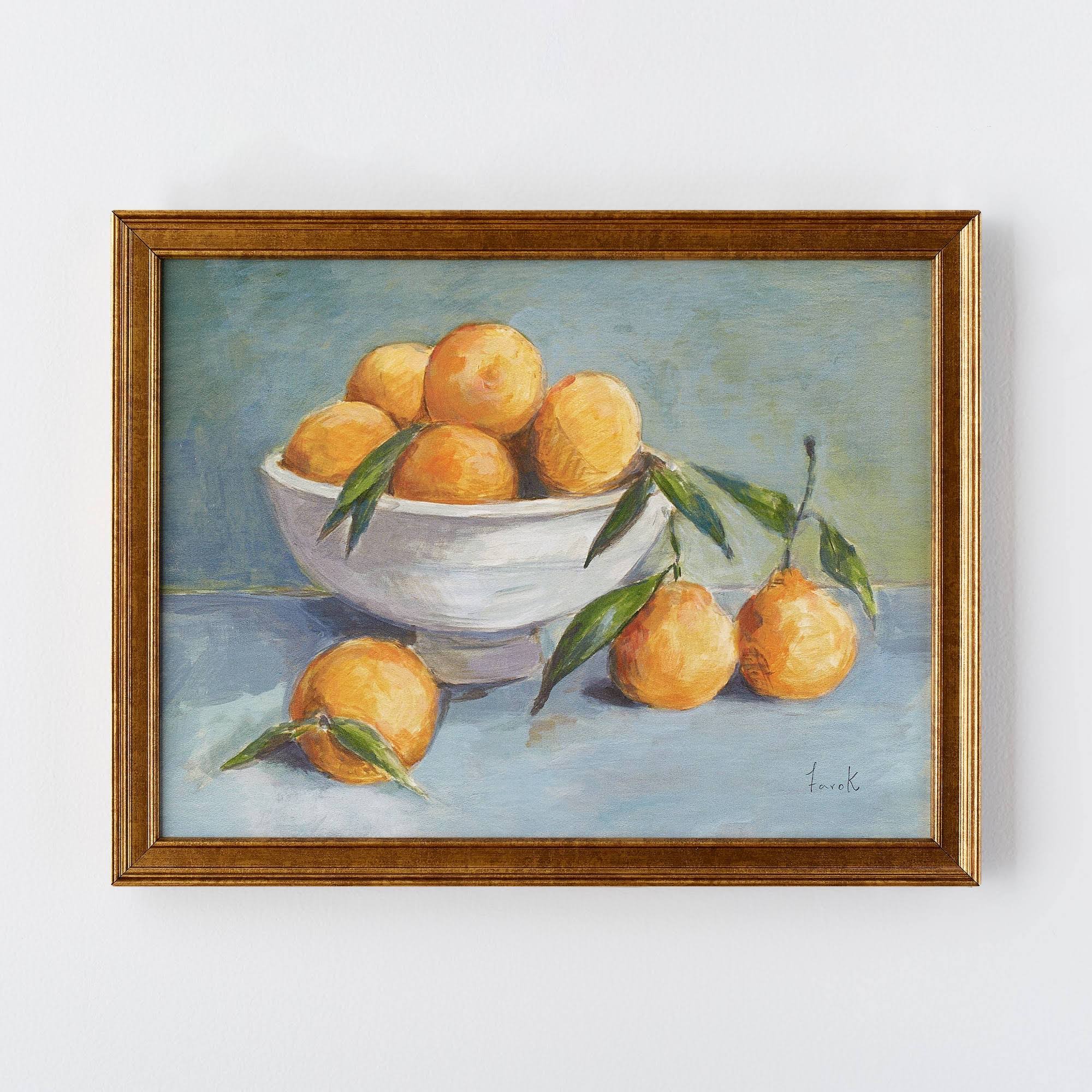 22ee056da72aad2c93591587a7c4298ce54cddd992fb8f80924cb251b18167e6.jpg 18" x 14" Citrus Harvest Framed Wall Canvas Antique Gold - Threshold Designed with Studio McGee - Image 1