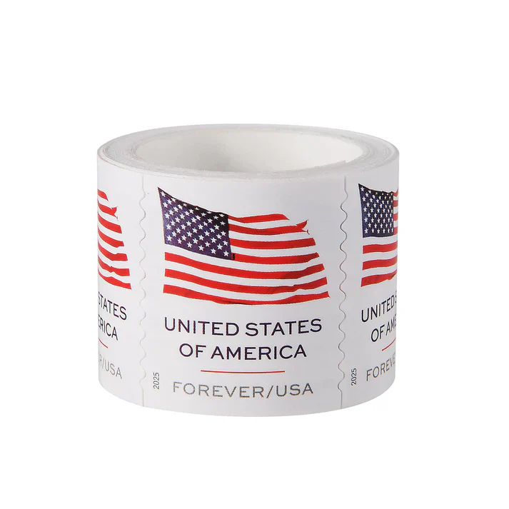 22ffc3b16eb696213856f2abff2c66303819aa25e0b4c0b9d95ce8b6f35c4fa7.webp 2025 U.S. Flag Forever Stamps - First-Class Postage Sheet - Image 1