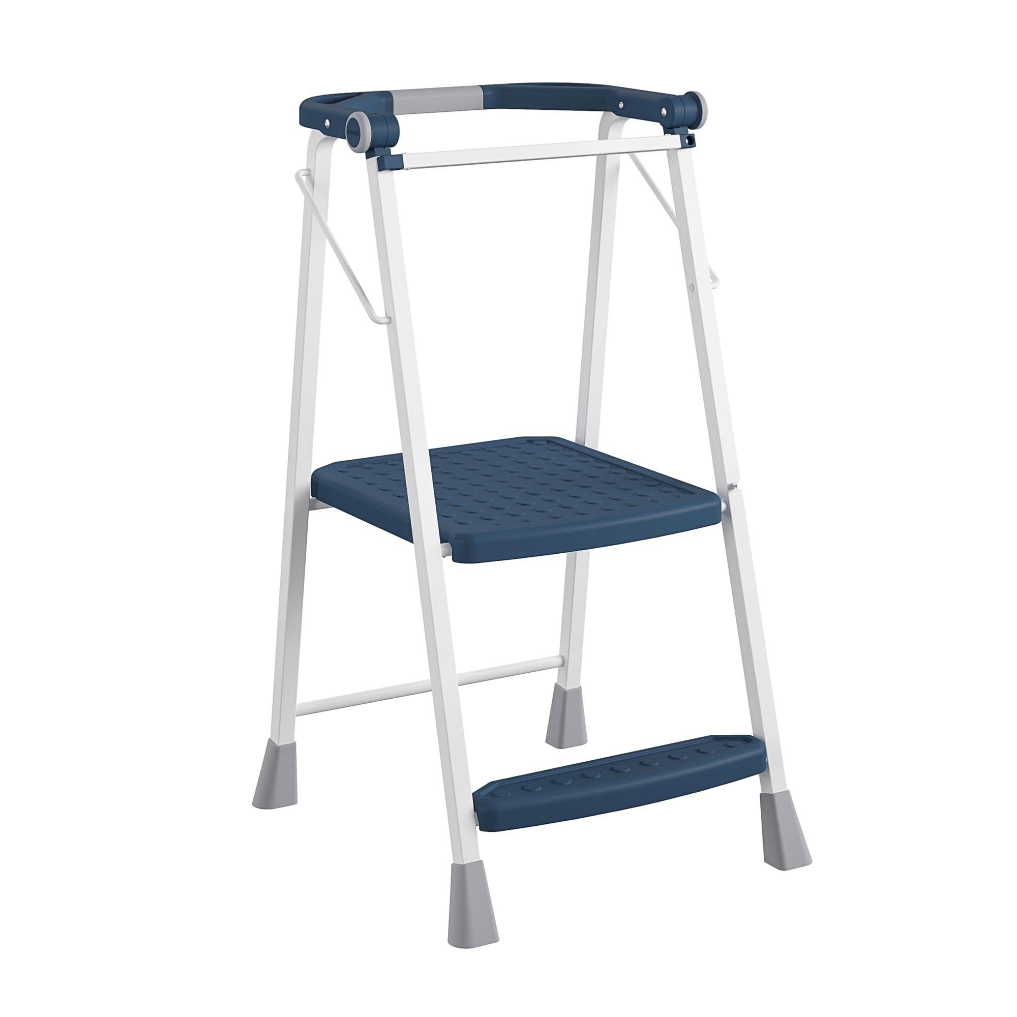 23178312f1a12ee32f869e8d2a927e58bdaacae472b93576226db3f15bd73578.jpg Cosco 2-Step Kitchen Stepper Adult Folding Step Stool, Kids Folding Helper - Blue - Image 1