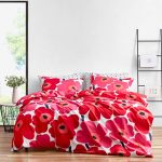 Marimekko Unikko Duvet Cover Set Full/Queen - Red