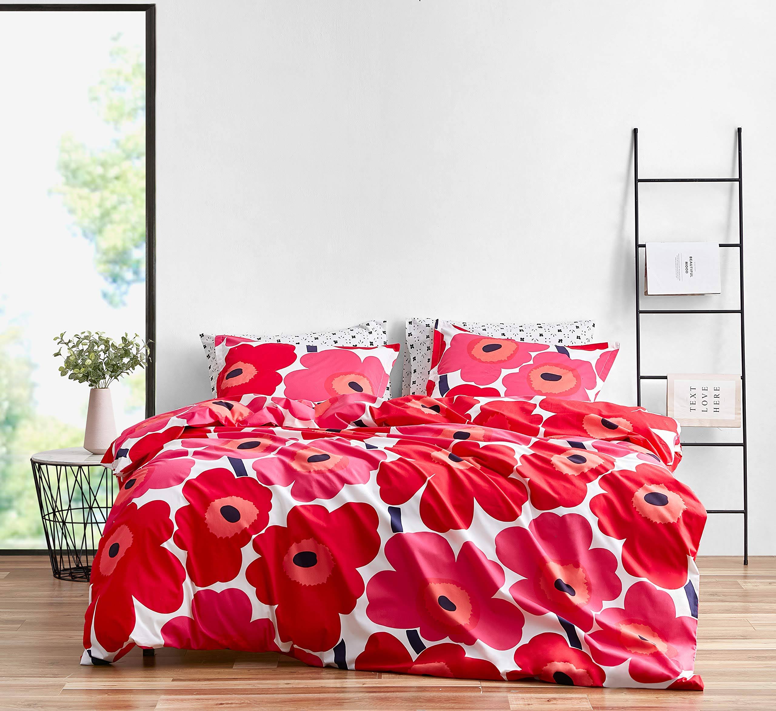 231be5ffa49148ebeba0367bc421604fc8981b7ea67aba145c23b0e8f61e8e6a.jpg Marimekko Unikko Duvet Cover Set Full/Queen - Red - Image 1