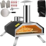 VEVOR Portable Pizza Oven, 12" Pizza Oven, Stainless Steel Pizza Oven Outdoor, Outdoor Pizza Oven w/Foldable Feet Portable Wood Fired Oven w/Complete