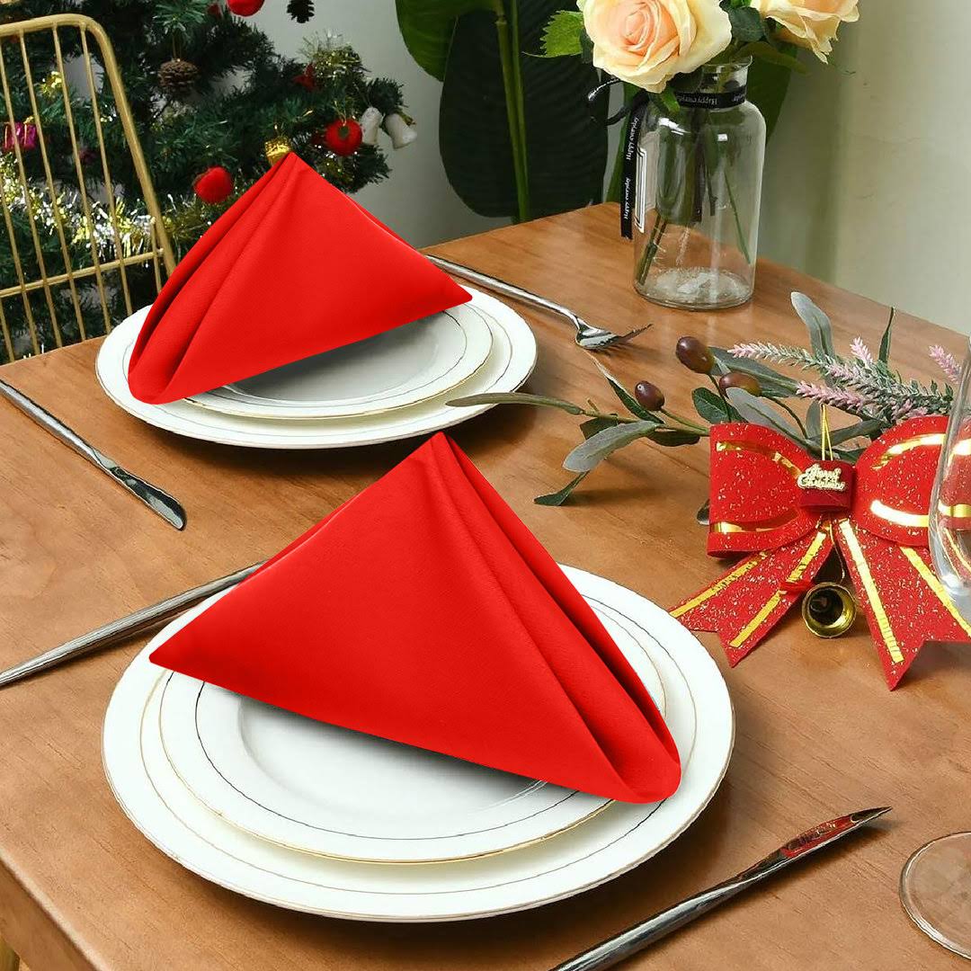 2330bbf74fdcfcee619ecd3c5c7f469cbd0200ac8fcc021481a3088b7814330d.jpg Ruvanti Cloth Napkins Set of 12, 18x18 Inches Napkins Cloth Washable, Soft, Durable, Absorbent, Cotton Blend. Table Dinner Napkins Cloth for Hotel, - Image 1