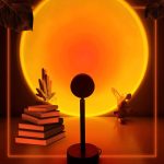ABSIYA Sunset Lamp - 10 Colors Changing Projector LED Lights Projection 360 Degree Rotation for Christmas Decorations Photography/Party/Bedroom/Home