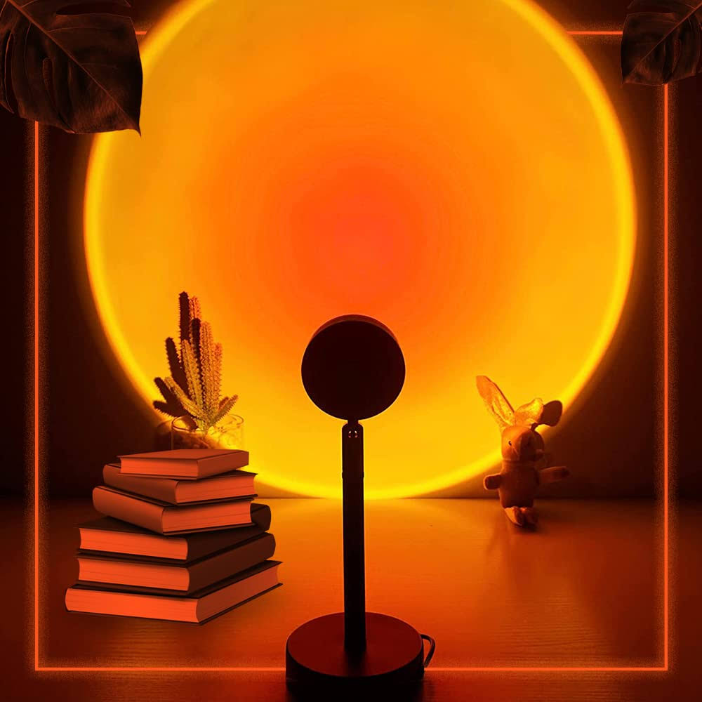 23475a00df6461b68febfb1e0380a03d13e8c2ba541d2cb04067bf6947a0c383.jpg ABSIYA Sunset Lamp - 10 Colors Changing Projector LED Lights Projection 360 Degree Rotation for Christmas Decorations Photography/Party/Bedroom/Home - Image 1