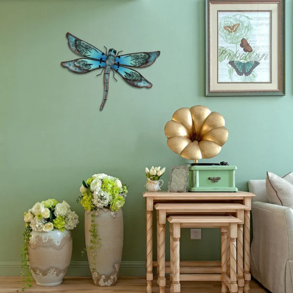 235869fa149703934d00d1c29324d1619c1aaa8415b52958d2b9174ffce8cc61.webp Large dragonfly wall decor-rustic dragonfly metal wall art - Image 1