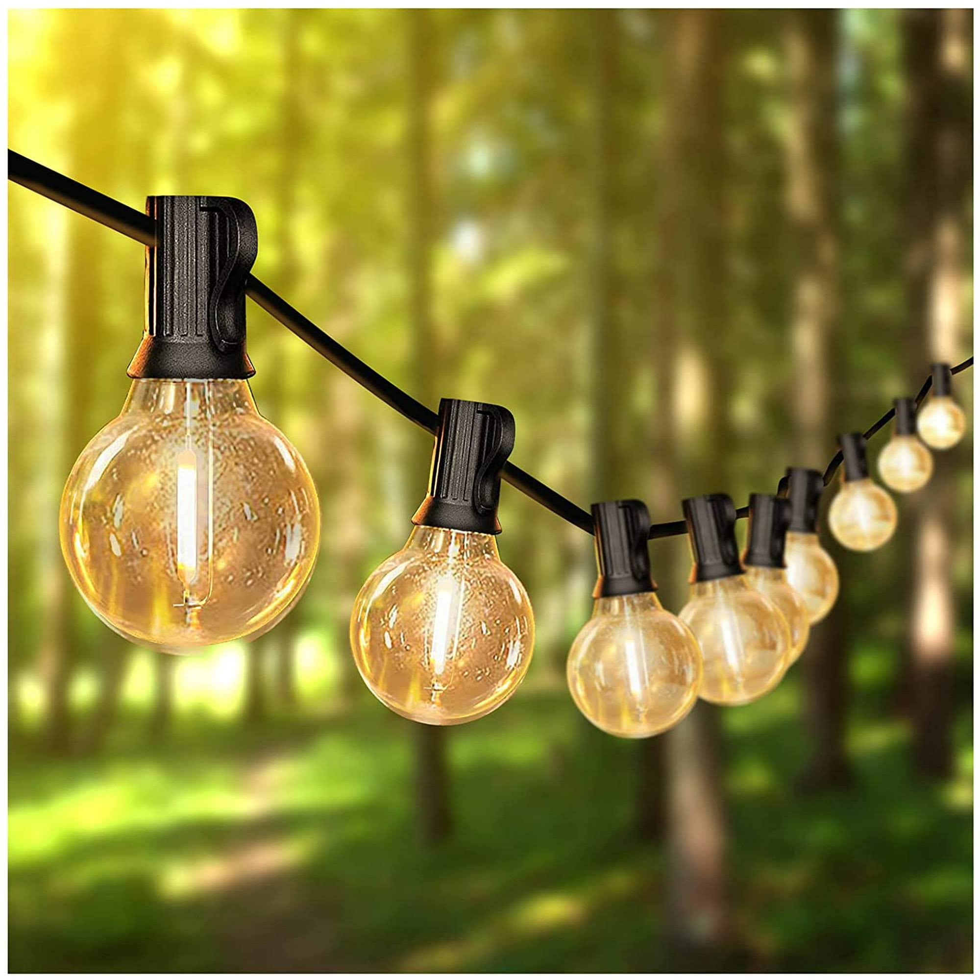 23ac142b9a69a1ecbab056f5e0825ae75adfca4635afc730785141b520c39b69.jpg DAYBETTER Outdoor String Lights,100ft,with 50 G40 Edison Vintage Bulbs,Waterproof for Patio Garden Gazebo Bistro Cafe Backyard - Image 1