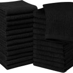 Utopia Towels Cotton Black Washcloths Set - Pack of 24-100% Ring Spun Cotton, Premium Quality Flannel Face Cloths, Highly Absorbent and Soft Feel