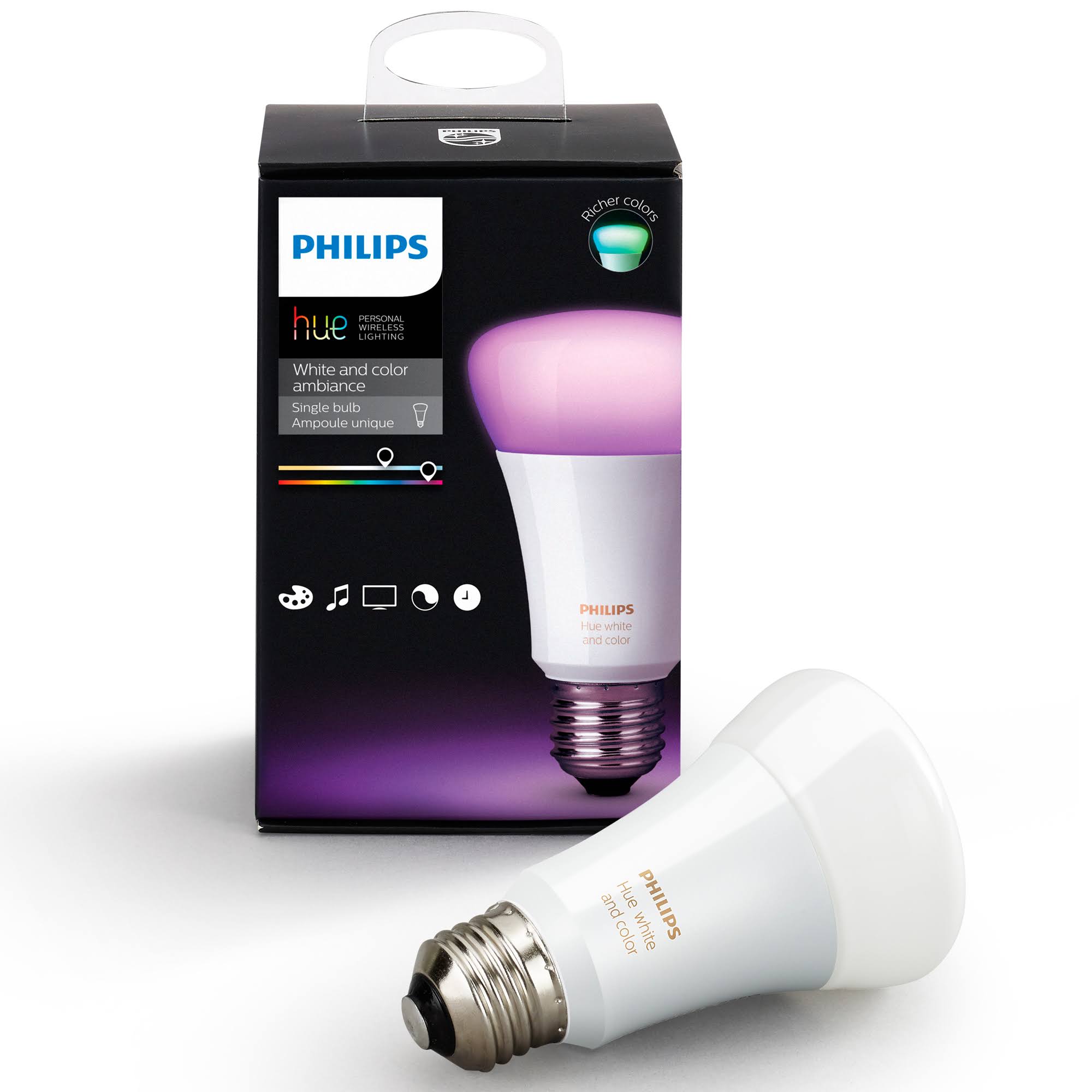 23c597c971ef06d959e84f0ae2457b96073adff1852f91d71d5315f2b48ba2d4.jpg Philips Hue White & Color Ambiance A19 Bulb - Image 1