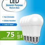Great Value LED Light Bulbs, 75 Watts Eqv, Daylight, A19 General Purpose Light Bulbs, 5YR, 4pk 93131090