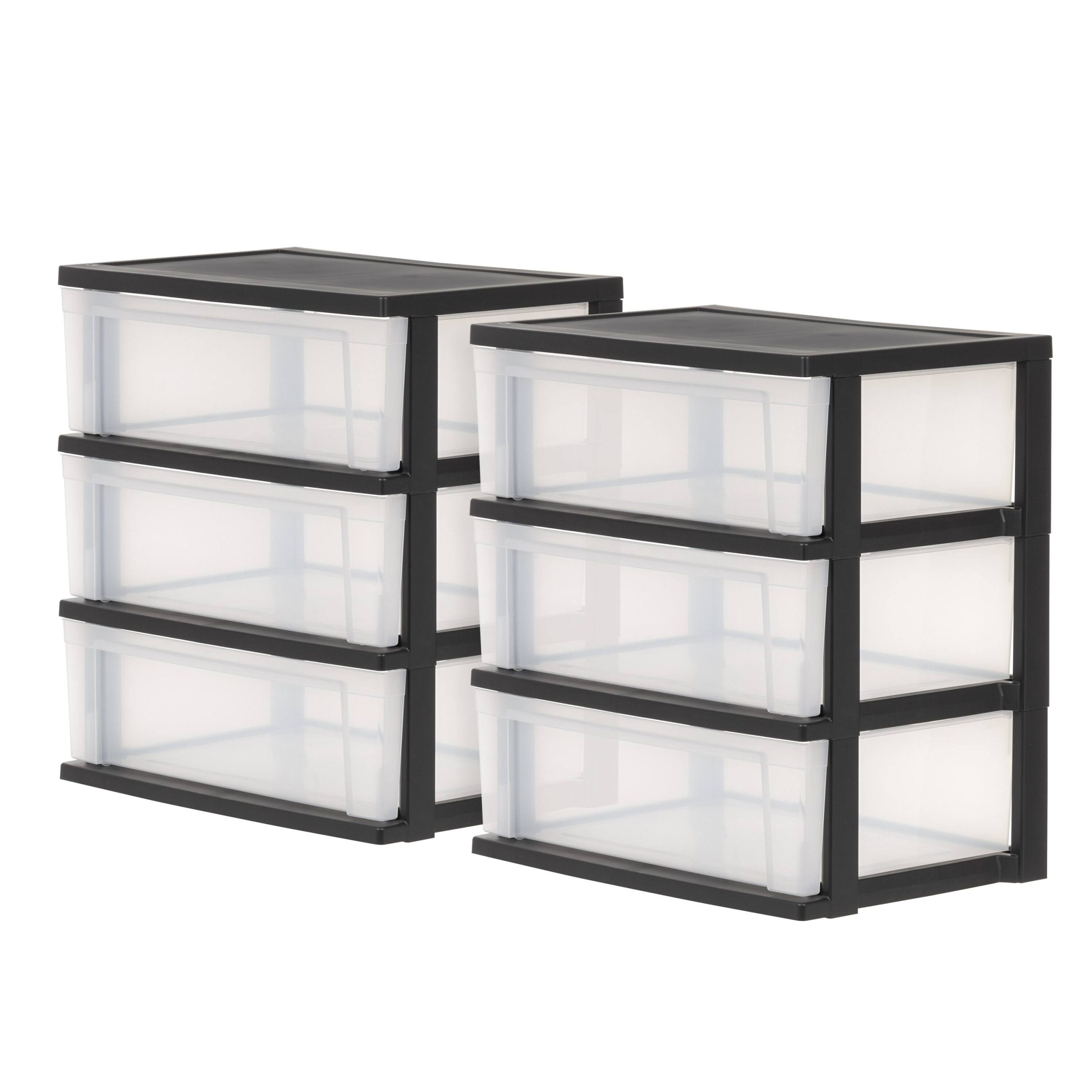 23cbf2f503961331b88b52beea04c645c1df057f68d3d7cc90becf1230adf221.jpg Iris 2pk Wide 3 Drawer Plastic Storage Chests - Image 1
