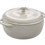 Lodge EC6D13 6 qt Cast Iron Dutch Oven Enamel Oyster White