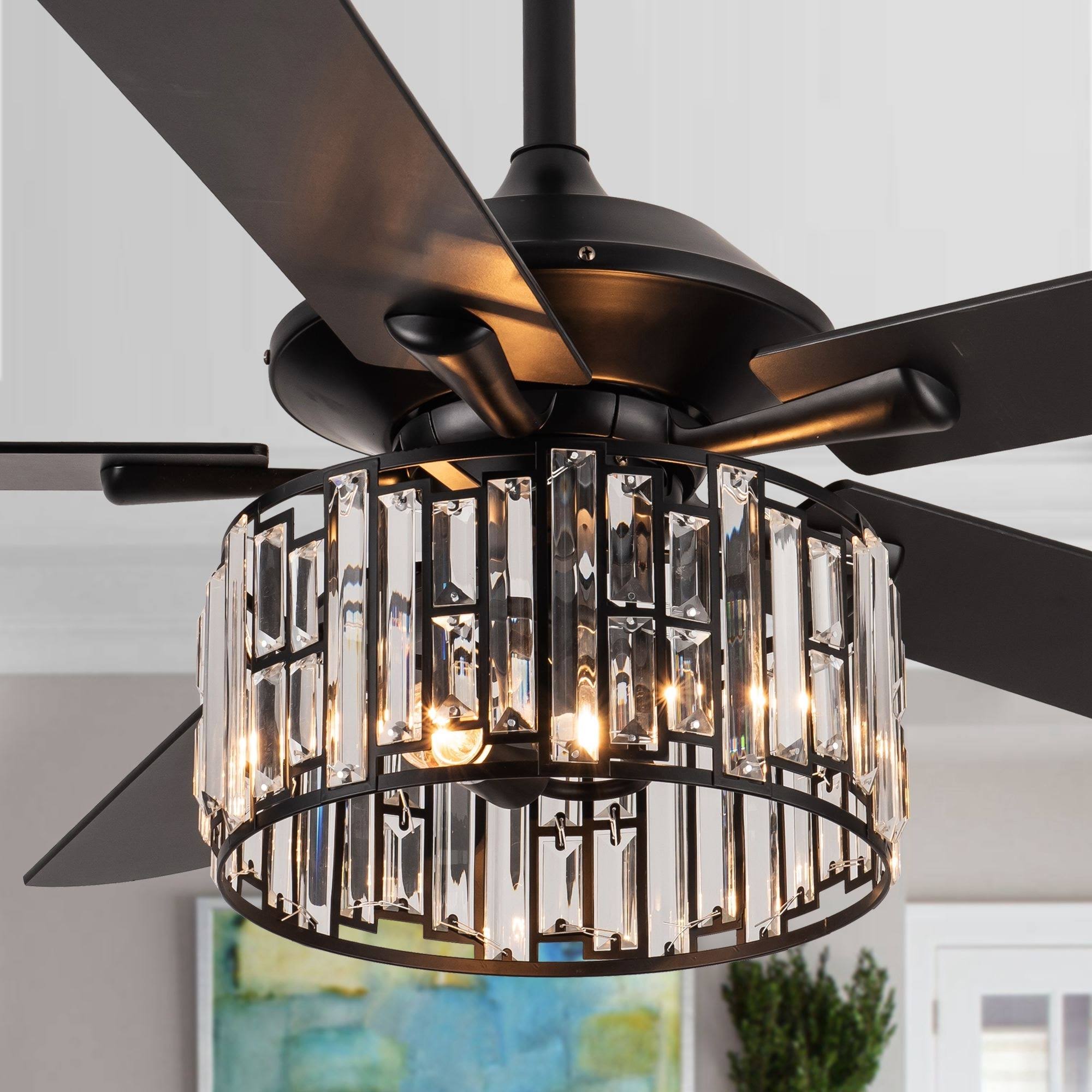 23ff81e07f5fa05df7bedf3a335f10fd36b2ded0230c6b06b42cb4ce8ce7d8ab.jpg TRM 52" 5-Blade Plywood Ceiling Fan with Remote - Matte Black - Image 1