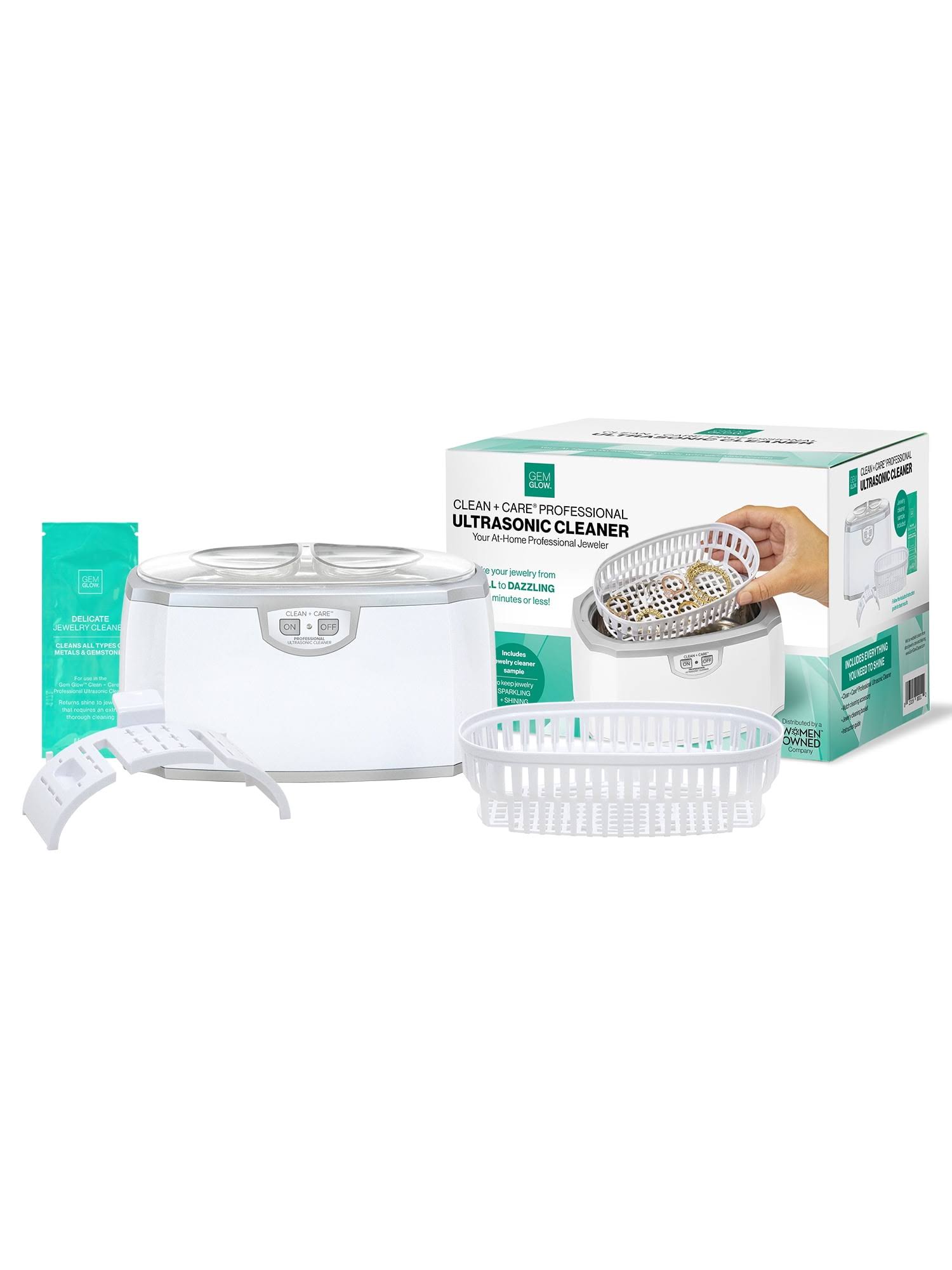242925323a3343efbf9a316266e3407f03a58ee6be57c66f1eeff817ec966582.jpg Gem Glow Clean + Care Ultrasonic Cleaning Machine for Jewelry and Watches, with Timer - Image 1