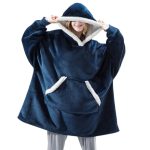 Jiamy Wearable Blanket Hoodie for Women and Men,Warm Sherpa Fleece Oversized Hooded Blanket Sweatshirt with Giant Pocket,One Size Fits All, Adult