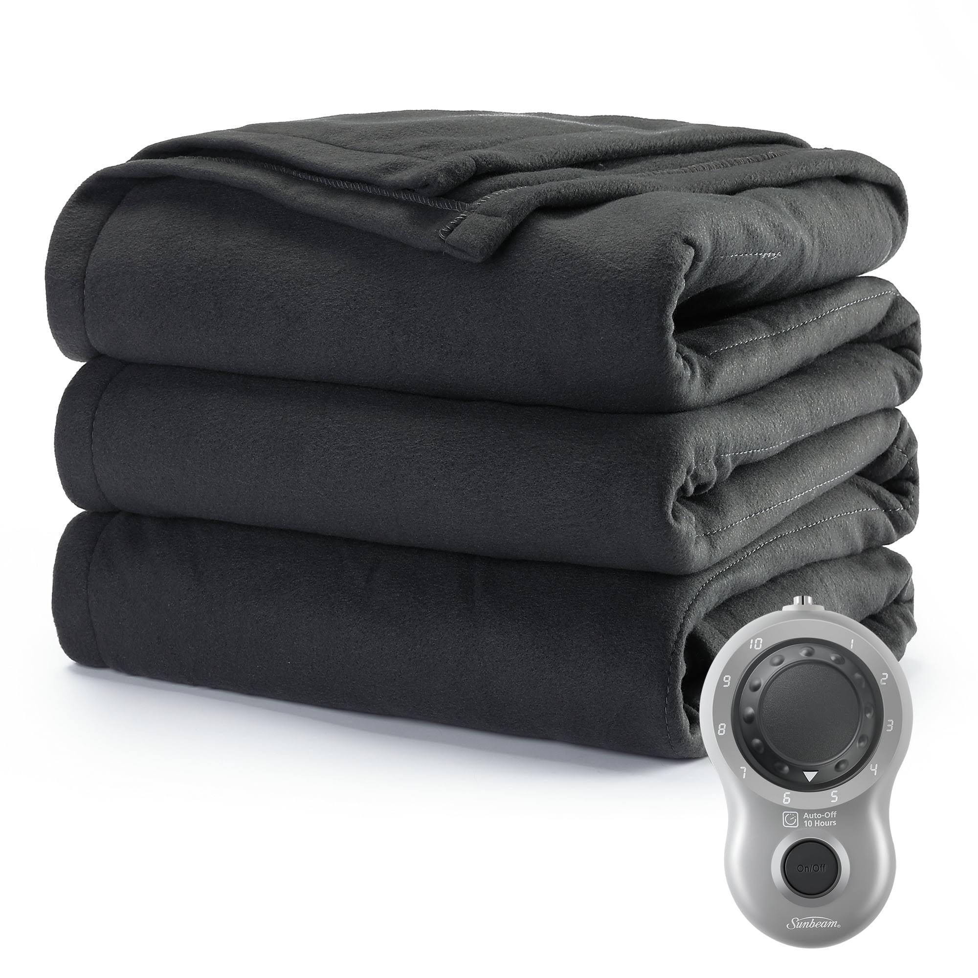 243438c22bc7fa1ee05a3e55e5d04fc2a679c3e29458474cb9ecede389e84e90.jpg Sunbeam Heated Electric Blanket, Bedding, Full, Fleece, Ultimate Grey - Image 1