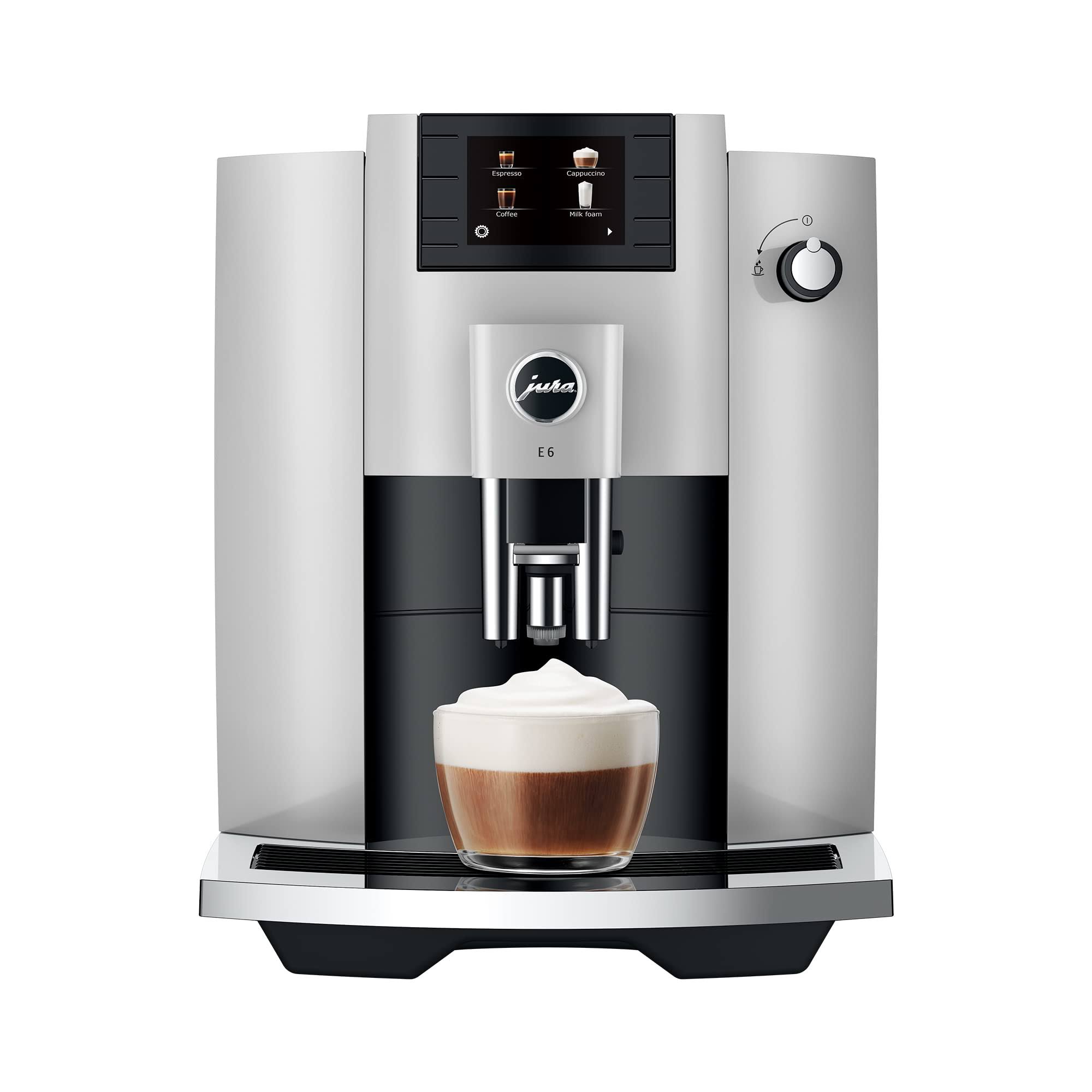 243ce4eab65bdf1389bfb5a2277e31e7e9ebceca48773ac3321115a43f29bfe3.jpg Jura E6 Automatic Coffee Machine - Platinum - Image 1