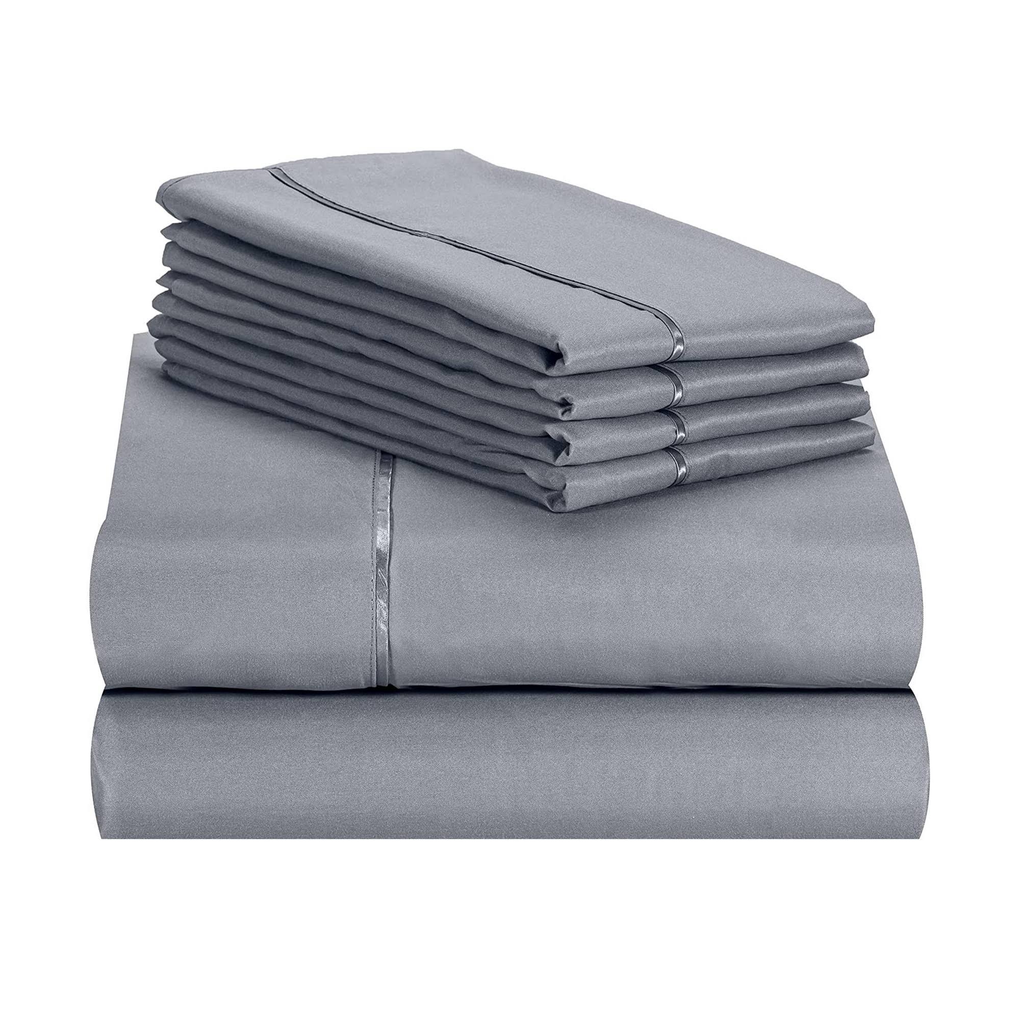 244b7a829c389a284356d39719632b9af533fa609b6a27382979d5fd4aefa23e.jpg 6 PC LuxClub Sheet Set Bamboo Sheets Deep Pockets 18" Eco Friendly Wrinkle Free Sheets Hypoallergenic Anti-Bacteria Machine Washable Hotel Bedding - Image 1