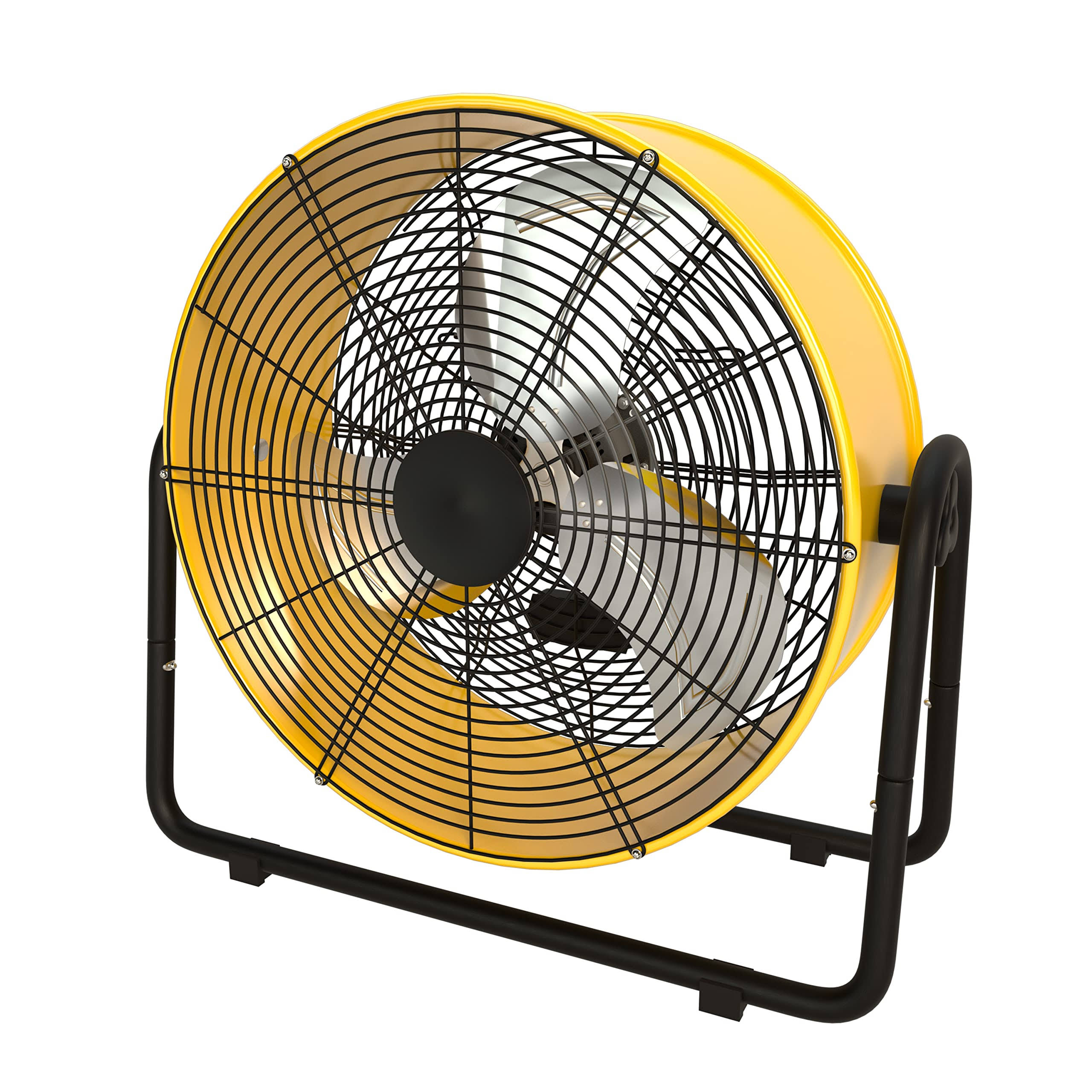 244bc119daeeb766c3ec7d6007cb1d88e5a6842d870ec565d02c9678714a786f.jpg Simple Deluxe 20 inch Heavy Duty Metal Industrial Drum Fan, 3 Speed Floor Fan for Warehouse,High Velocity, Yellow, White - Image 1
