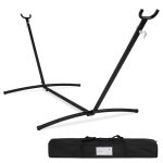 HCY Hammock Stand for 2 Person, 450lbs Capacity Hanging Stand Weather Resistant Heavy Duty Steel Frame Swing Bed Porch with Portable Carrying Bag (