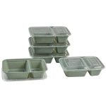 Mainstays 10 Piece 2 Compartment Meal Prep Food Storage Containers, Green, Size: One
