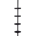 Bath Bliss 4 Tier Tension Corner Shower Organizer Caddy, Matte Black