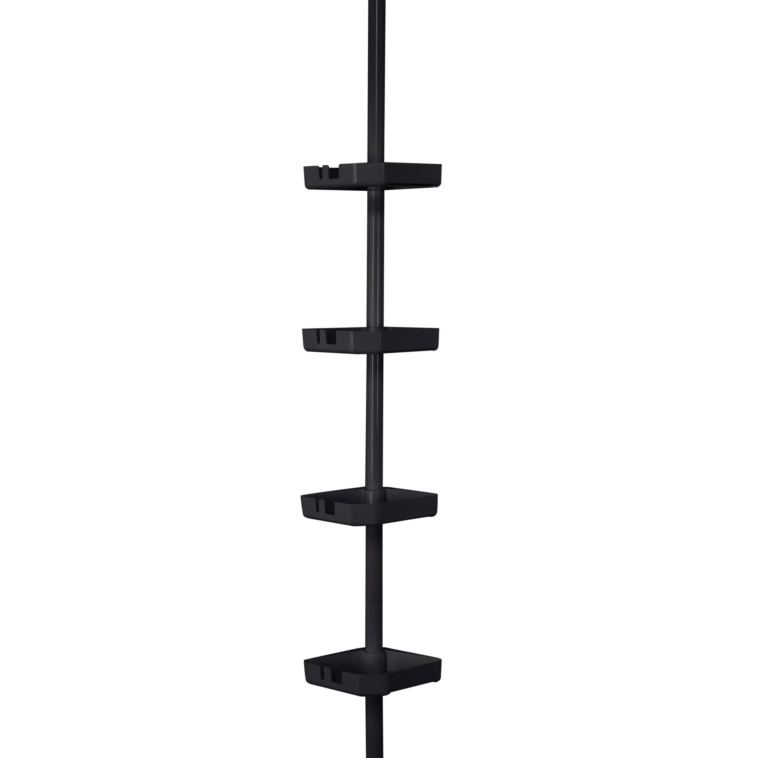 2498b11d935a33117a166c7e214ed147029ea1166c603fa073b0211a9e42d1d5.jpg Bath Bliss 4 Tier Tension Corner Shower Organizer Caddy, Matte Black - Image 1