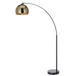 Versanora Arquer Arc Floor Lamp, Gold