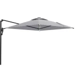 AECOJOY 10FT Large Patio Umbrella with Solar Lights, Rectangle Wall Mounted Outdoor Patio Umbrella, Grey