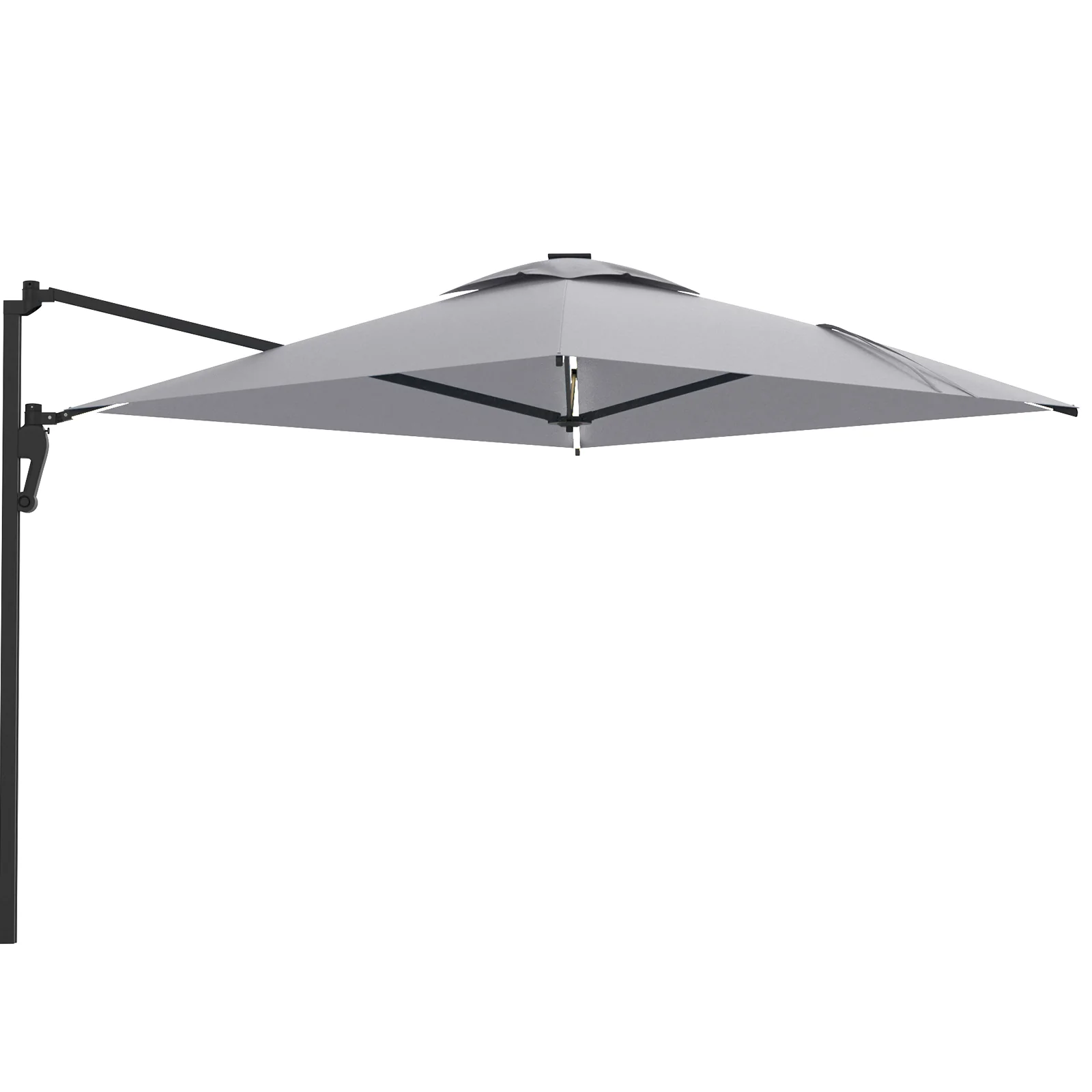 24b3c24748c7472f69e9546860d466d9baf25bc7887951cb75ece66689e16650.webp AECOJOY 10FT Large Patio Umbrella with Solar Lights, Rectangle Wall Mounted Outdoor Patio Umbrella, Grey - Image 1