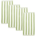 Great Bay Home Cotton Cabana Stripe 4-Pack Beach Towel (4 Pack - 30 inch x 60 inch, Eucalyptus Green), Size: 4 Pack - 30 x 60