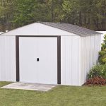 Arrow 10-ft x 12-ft High Point Galvanized Steel Storage Shed in Off-White | LW1012