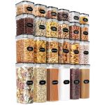 PRAKI Airtight Food Storage Containers Set with Lids - 24 Pcs, BPA Free Kitchen and Pantry Organization, Plastic Leak-Proof Canisters for Cereal Flour