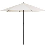 Pure Garden M150007 9 ft. Outdoor Shade with Easy Crank Table Umbrella Patio Umbrella - Tan