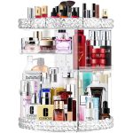 360 Rotating Makeup Organizer Large Capacity Cosmetics Organizer Beauty Organizer Clear Cosmetic Storage Display Case with 8 Layers