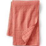 Lands' End Waffle Weave Throw Blanket, Orange