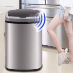 Dkeli Kitchen Trash Can for Bathroom Bedroom Home Office Automatic Touch Free High-Capacity Garbage Can with Lid Brushed Stainless Steel Waste Bin 13