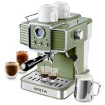 Neretva Espresso Coffee Machine 15 Bar Espresso Maker with Milk Frother Steam Wa