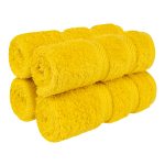 American Soft Linen 4 Piece 100% Turkish Cotton Best Washcloth Towel Set Yellow