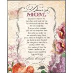 Dicksons Dear Mom, You Mean So Much Postcard Pink Florals 8 x 10 Wood Wall Sign Plaque