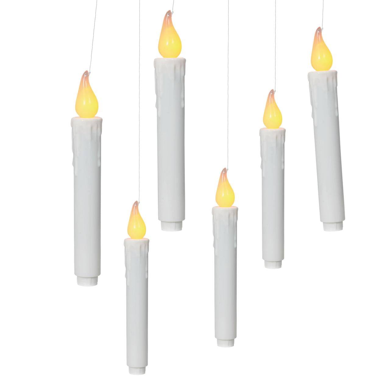 Holiday Time 6-Count Battery Operated LED Hanging Candle Lights, with Timer, Size: 7 inch