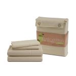Lane Linen 100% Organic Cotton Sheets Set, Pure Organic Cotton Long Staple Percale Weave Ultra Soft Best Bedding Sheets for Bed, GOTS Certified