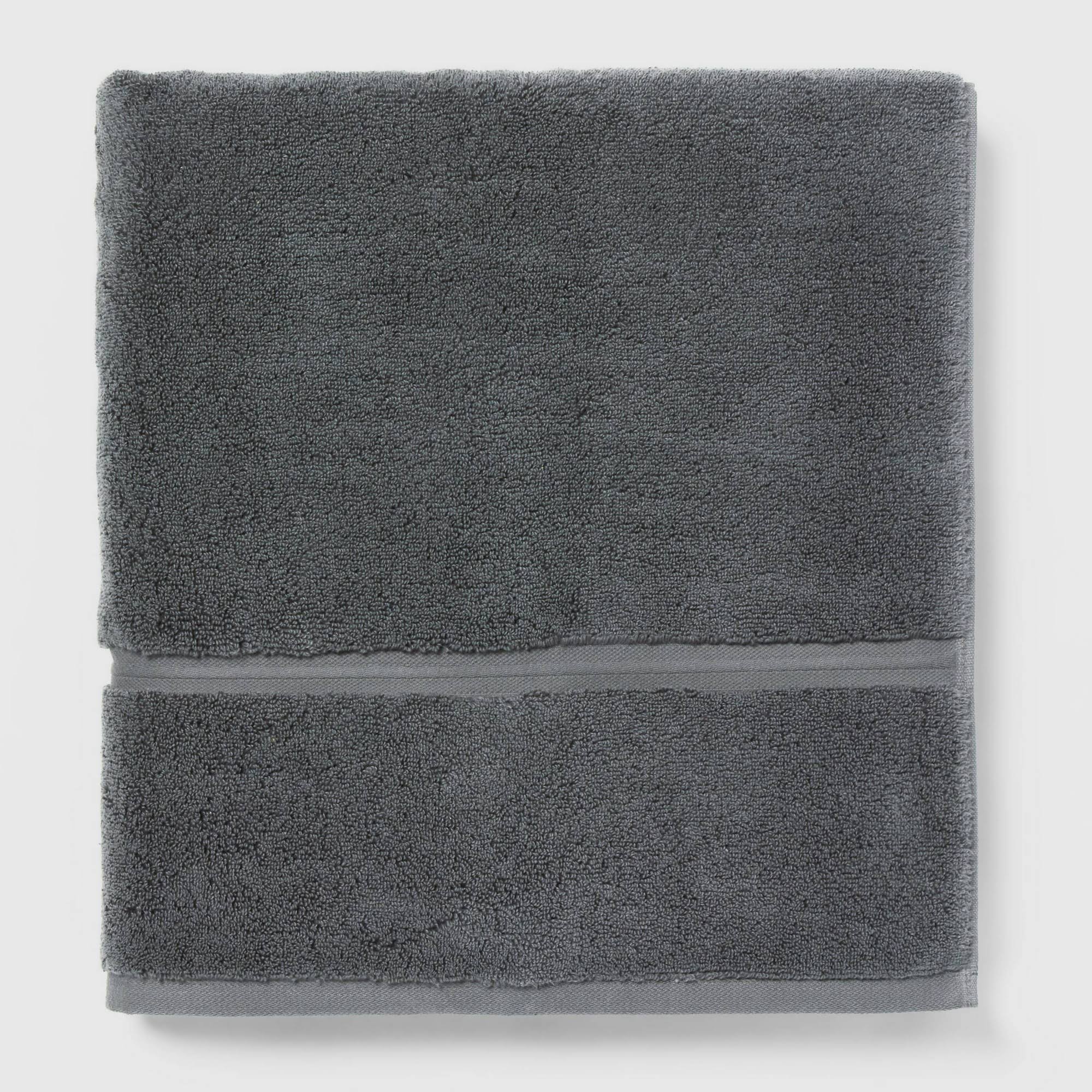 255c967f5d88970793d9c1274407820951be4fdbdf34df48eb9f3268a9259672.jpg Oversized Spa Plush Bath Towel Dark Gray - Threshold - Image 1