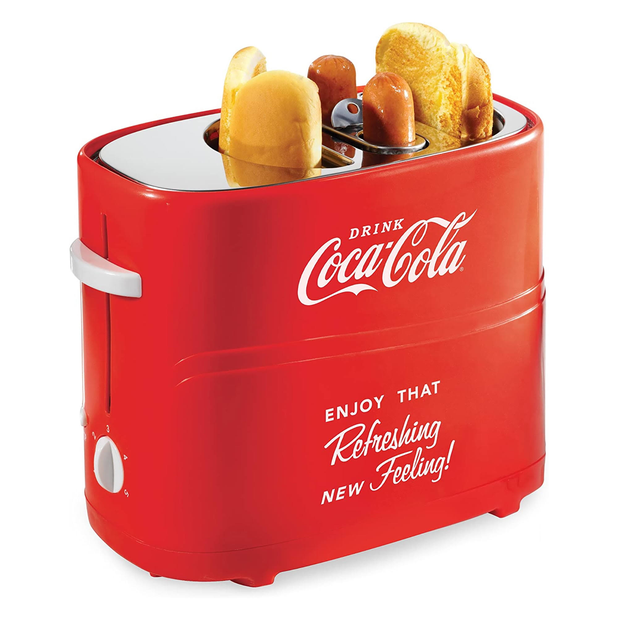 25692d7e0859d6176efdd15f81d4804334bab5e1526f1b38d40612acc06bdc01.jpg Nostalgia Electrics Pop-Up Hot Dog Toaster - Image 1